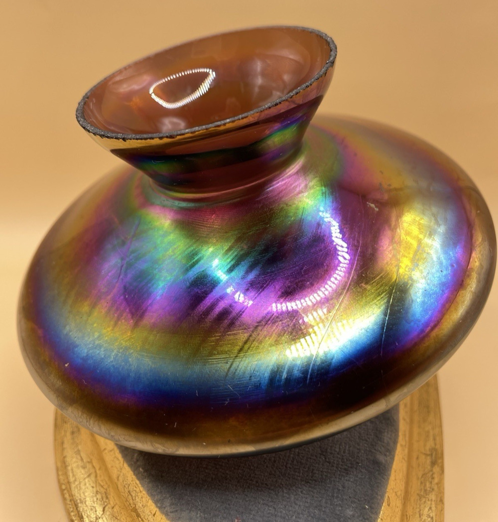 Iridescent Glass Top Vase